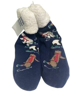 NWT Old Navy Sherpa Slipper Socks Winter Christmas Xmas Theme One Size Adult
